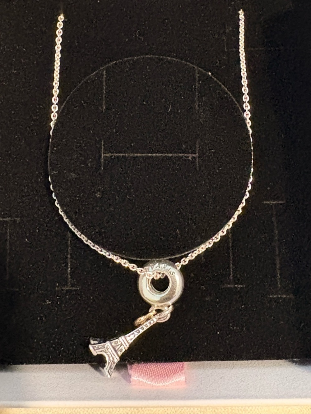 Pandora Silver Eiffel Tower Pendant Necklace - Silver